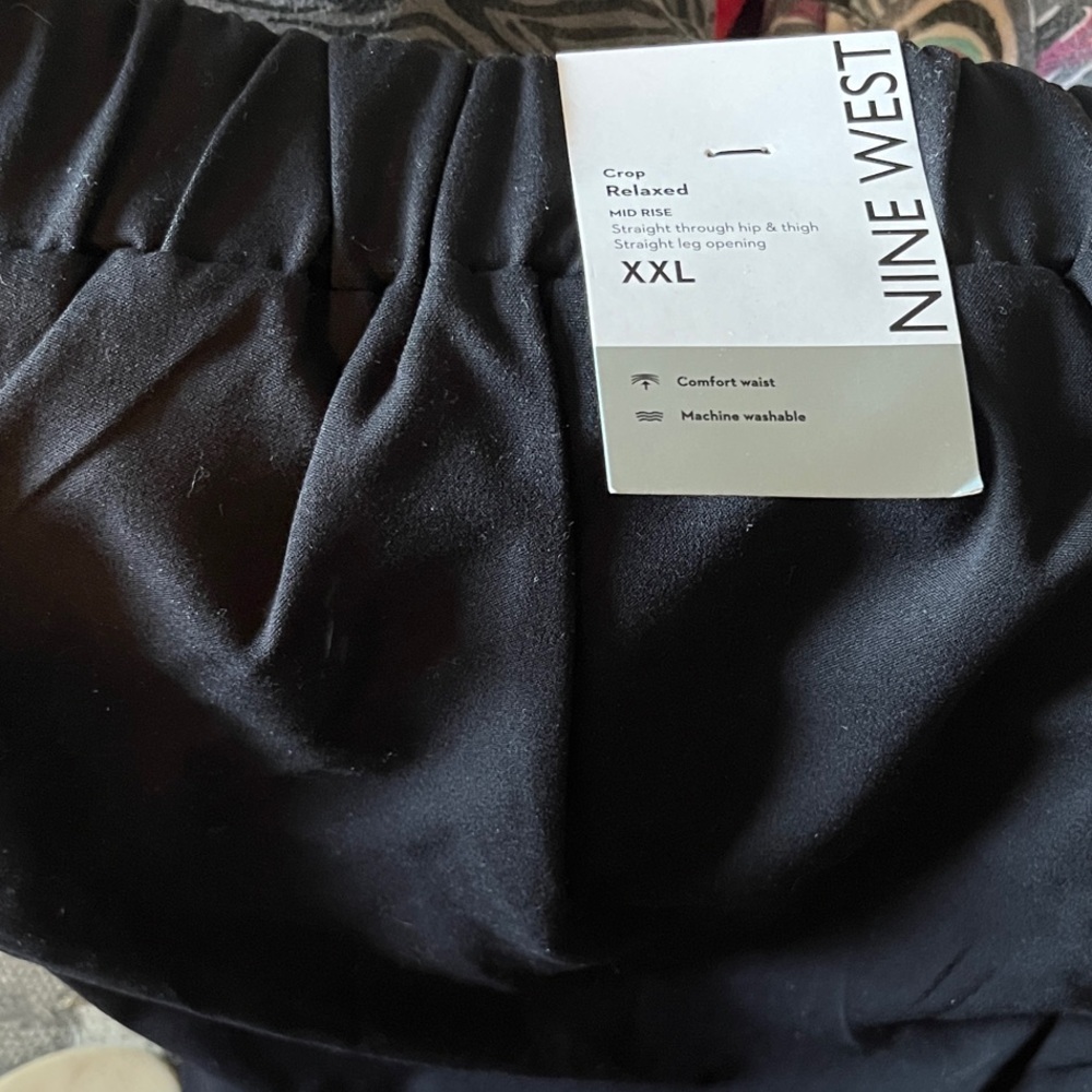 Nine West Black Relaxed Crop Pants XXL